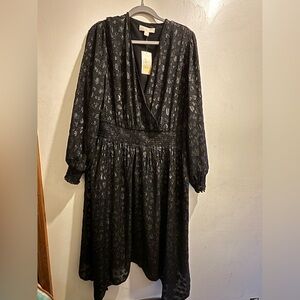 Michael Kors Elegant Black asymmetrical Women's Dress 3x